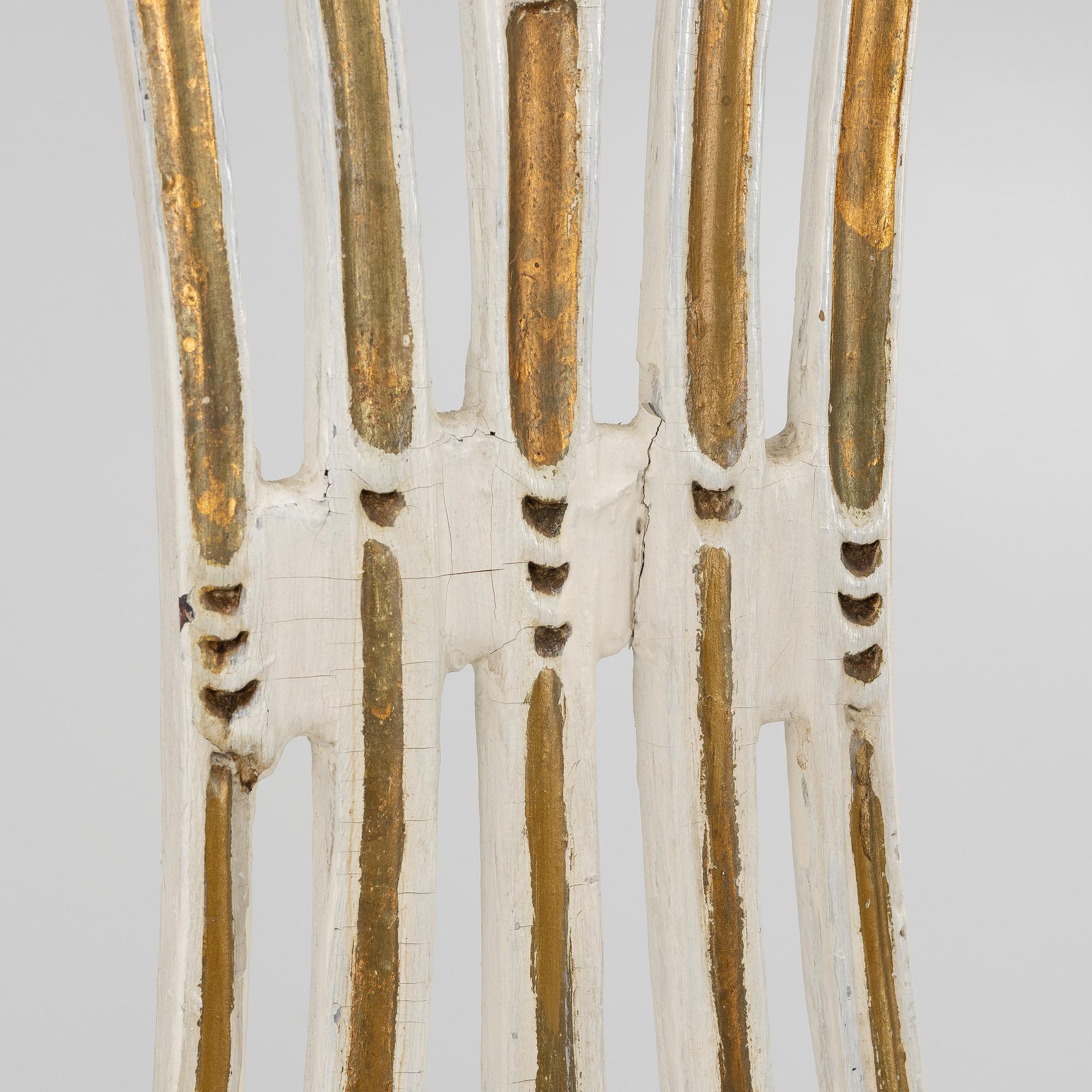 Three matched Gustavian chairs, second half of the 18th century.