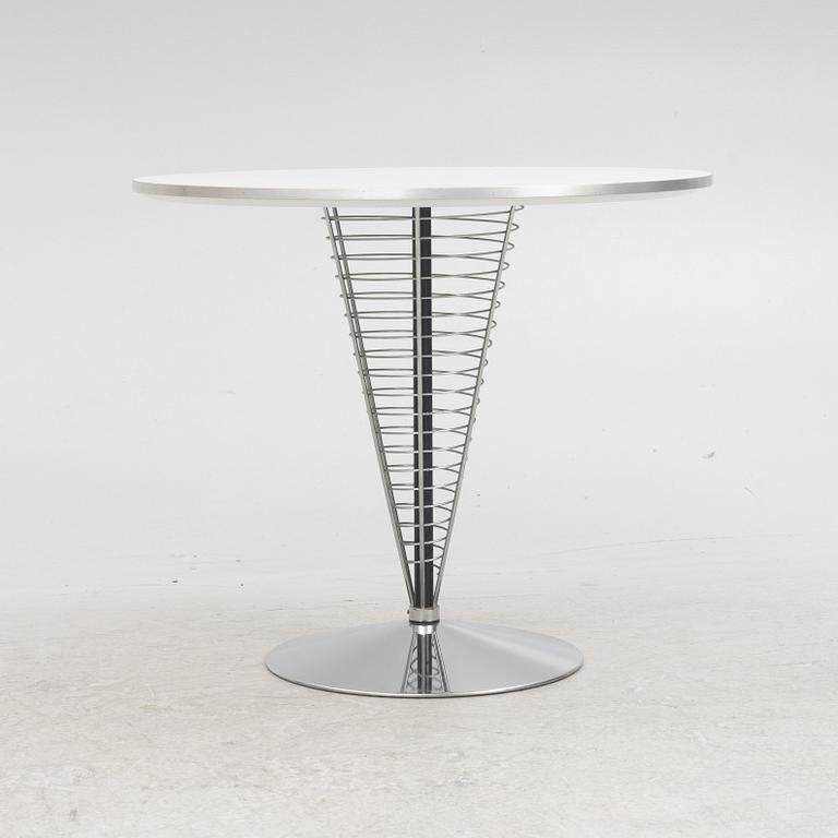 Verner Panton, a "Wire Cone" table, Fritz Hansen, Denmark, 1989.