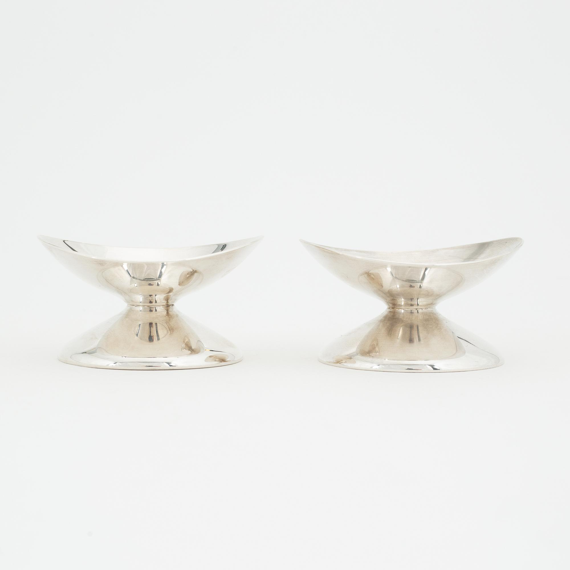 Hans Hansen, ljusstakar ett par, sterlingsilver, Danmark 1950-60-tal.