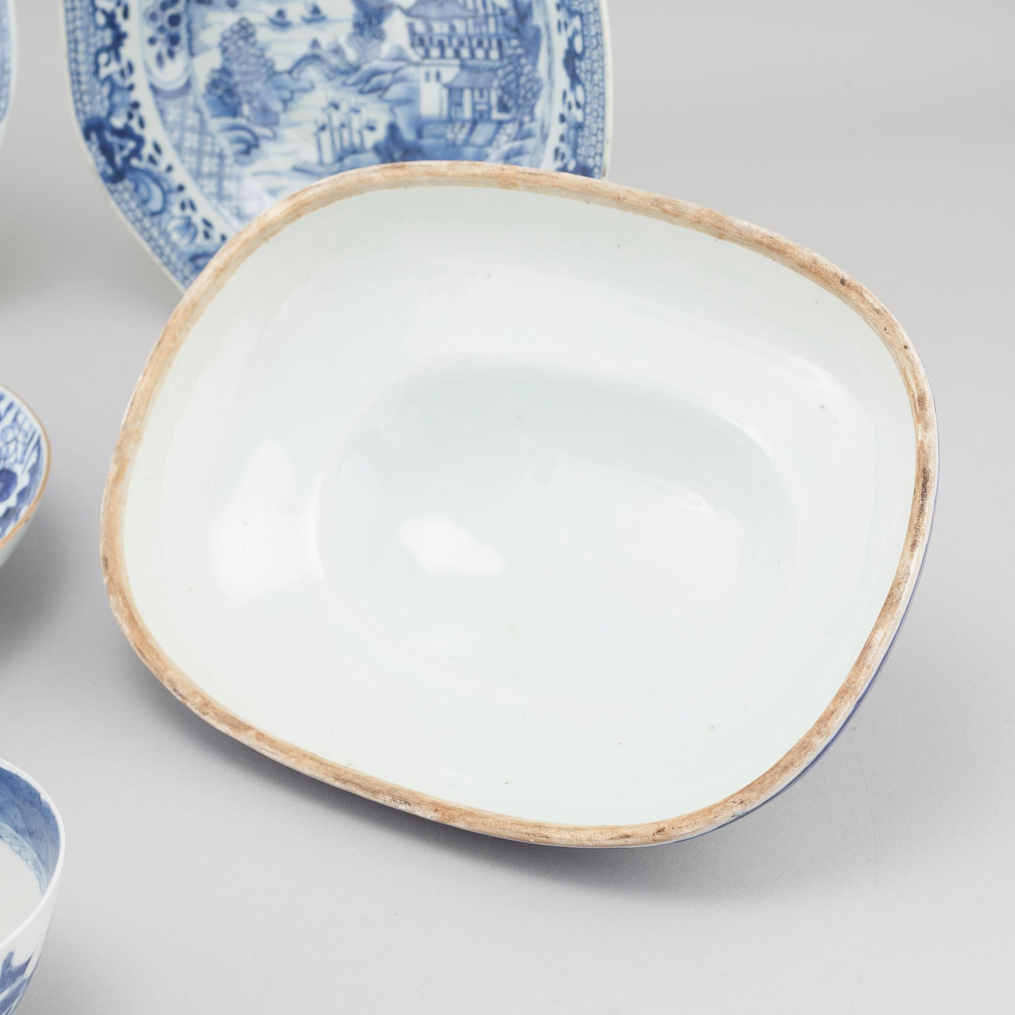 PARTI PORSLIN, 9 delar, Kina, Qianlong (1736-1795).