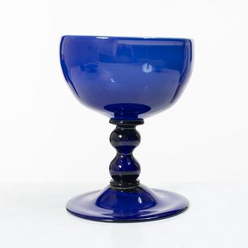 Four blue glass objects, Norway/ gothenburg's glasworks, early 19th century.