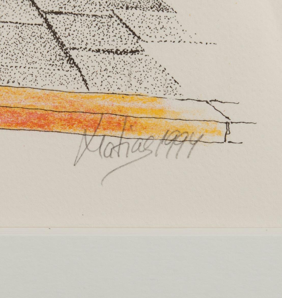 MATIAS (MATIAS VÄLINEN), färglitografier, 2 st, signerade, daterade 1989 och 1994 samt numrerade 52/75 och 37/90.