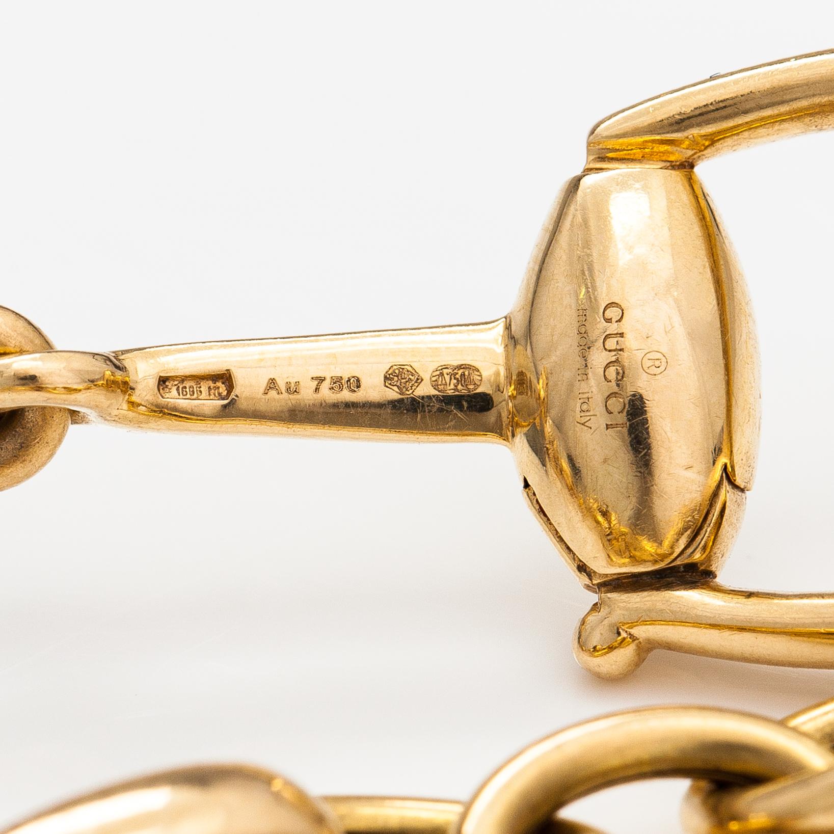 Gucci, armband "Horsebit", 18K guld. Märkts Gucci Made in Italy.