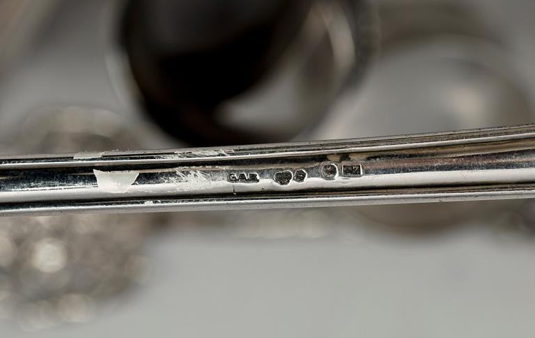 PART SILVER samt två delar NYSILVER, 13 delar, bl.a. GAB 1951, total vikt ca 1680g.