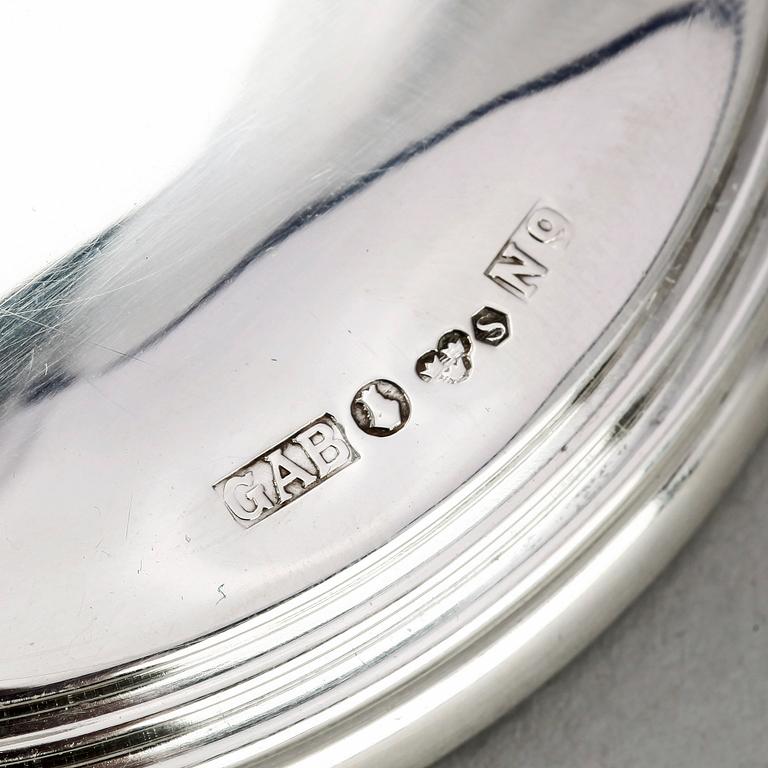 LJUSSTAKAR, ett par, silver, GAB, Stockholm, 1963.