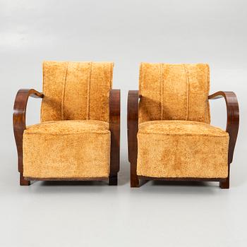 Armchairs, a pair, Art Deco style, 20th century.