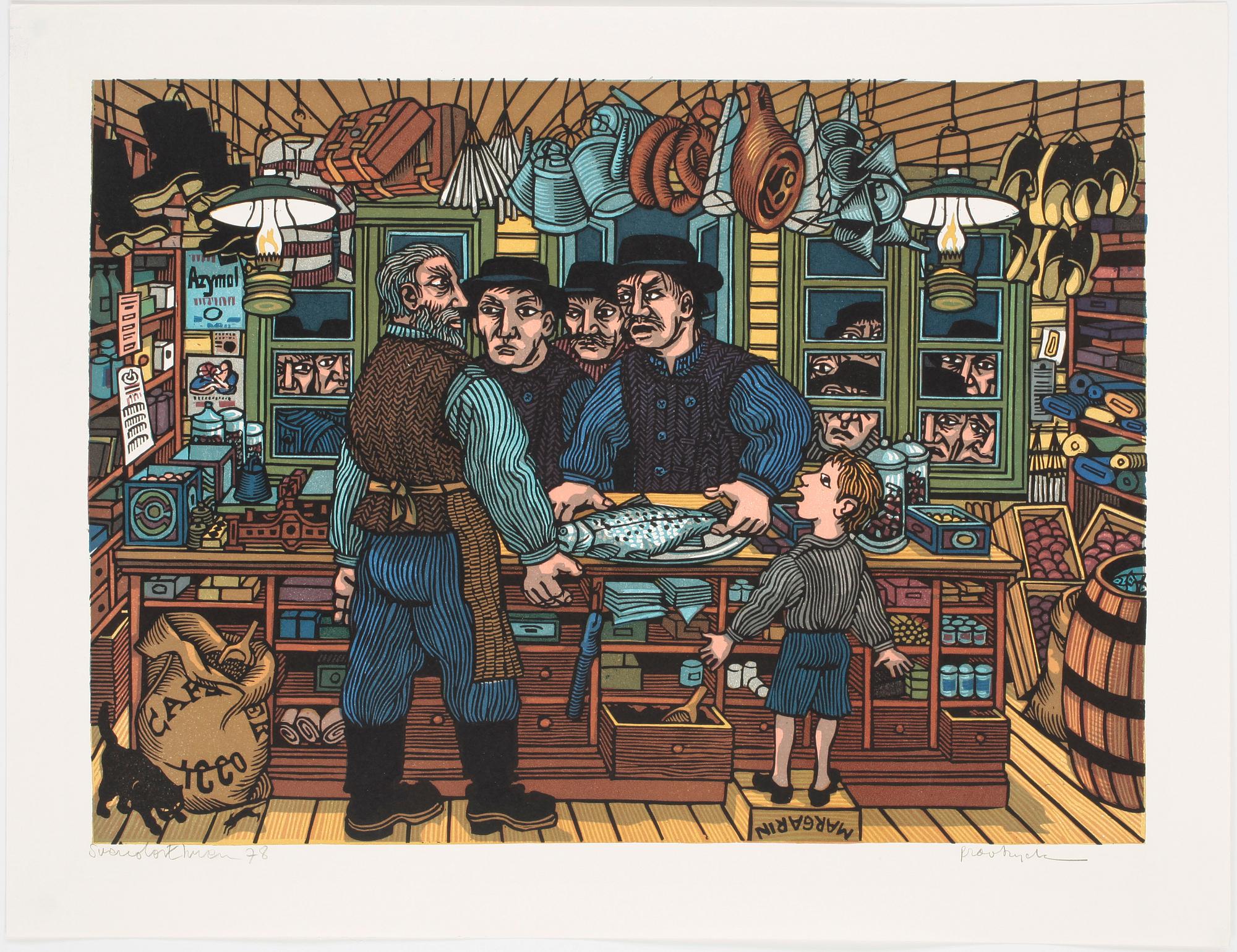 SVENOLOV EHRÉN, färglitografier 4 st. Signerade och olika daterade och numrerade.