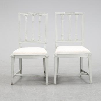 Six late Gustavian chairs by Johan Erik Höglander, master in Stockholm 1777.