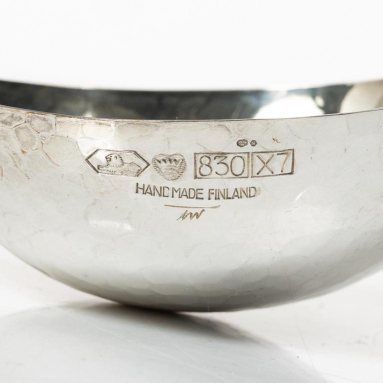 Tapio Wirkkala, bowl and ladle, silver, Kultakeskus, Hämeenlinna, 1976.