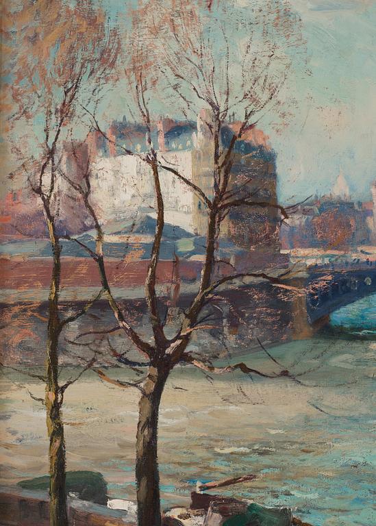 Gustave (Gustaf) Albert, "La Seine à Paris, près de l'Hôtel-de-Ville".