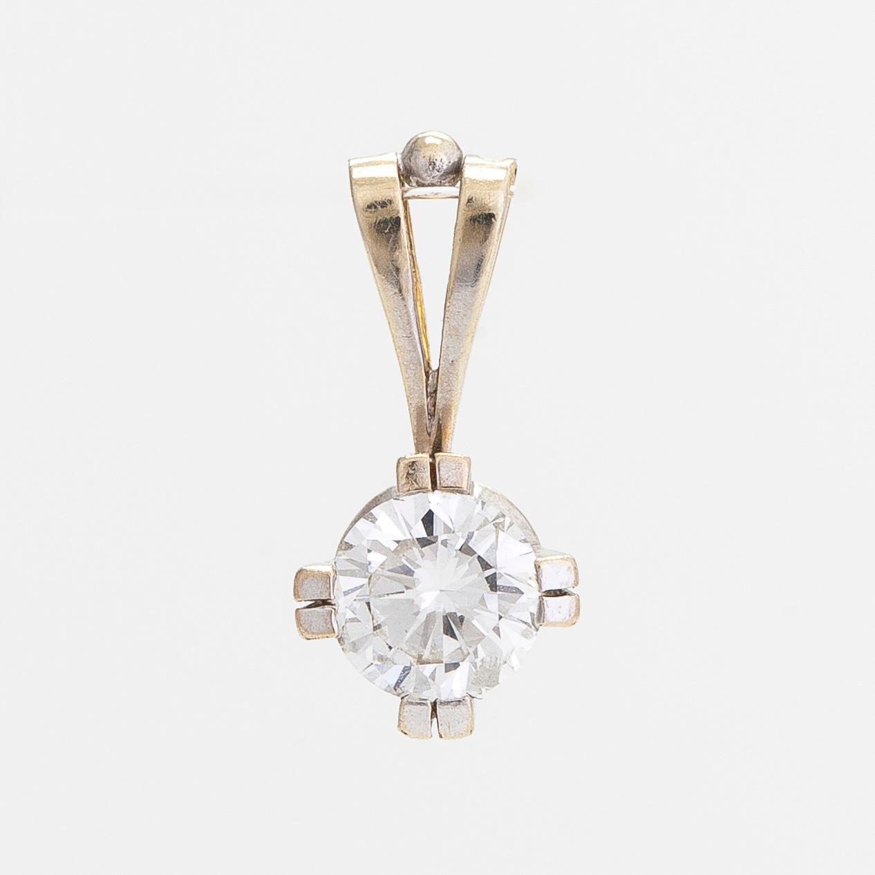 An 18K white gold pendant, with a brilliant-cut diamond approx. 0.62 ct according to engraving.
