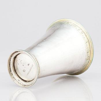 A Swedish 18th Century parcel-gilt silver beaker, maker's mark Johan Pettersson Berg, Norrköping, 1766.