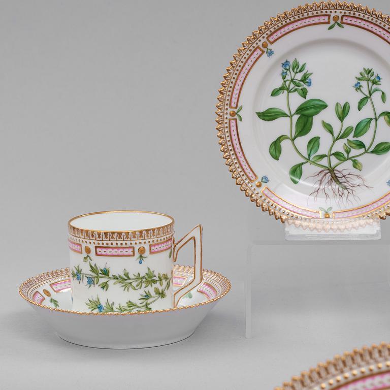 A Royal Copenhagen 'Flora Danica' part dinner service for two, Denmark, 20th Century. (13 pieces).