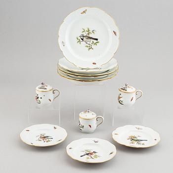 A part Meissen porcelain service, 19th and 20th century (12 pieces).