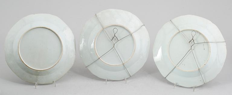 TALLRIKAR, 3 st, Kina, 1700-tal.