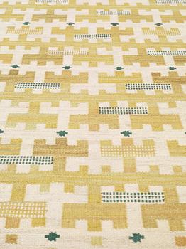 CARPET. "Gulbroka". Flat weave. 220 x 133 cm. Signed AB MMF AML.