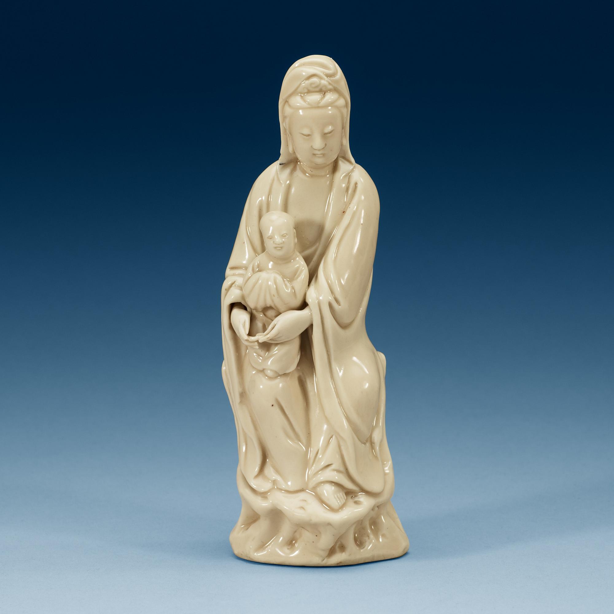 GUANYIN, blanc de chine. Qing dynastin, 1700-tal.