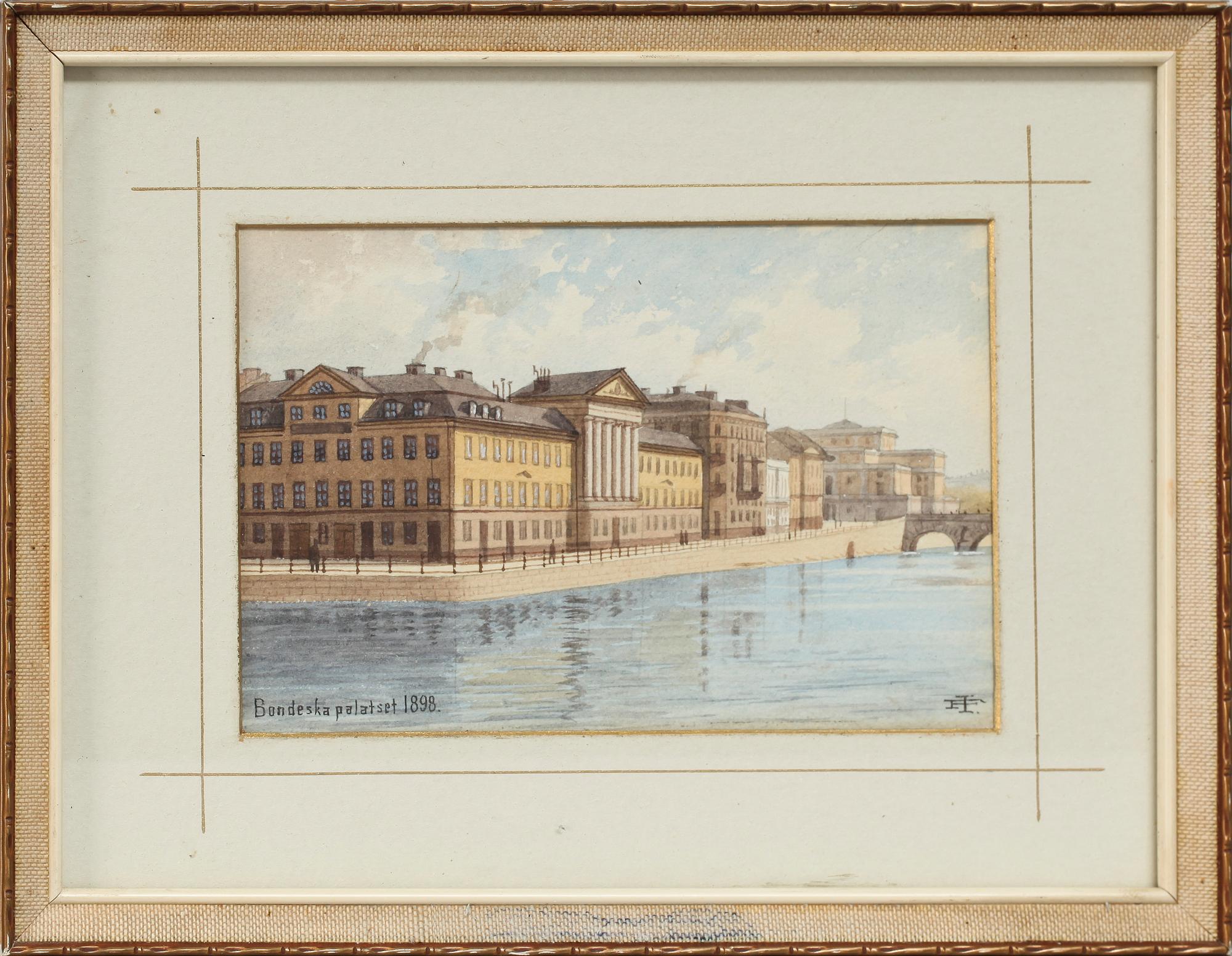 FREDRIK ISBERG, 4 st, akvareller. Sign.