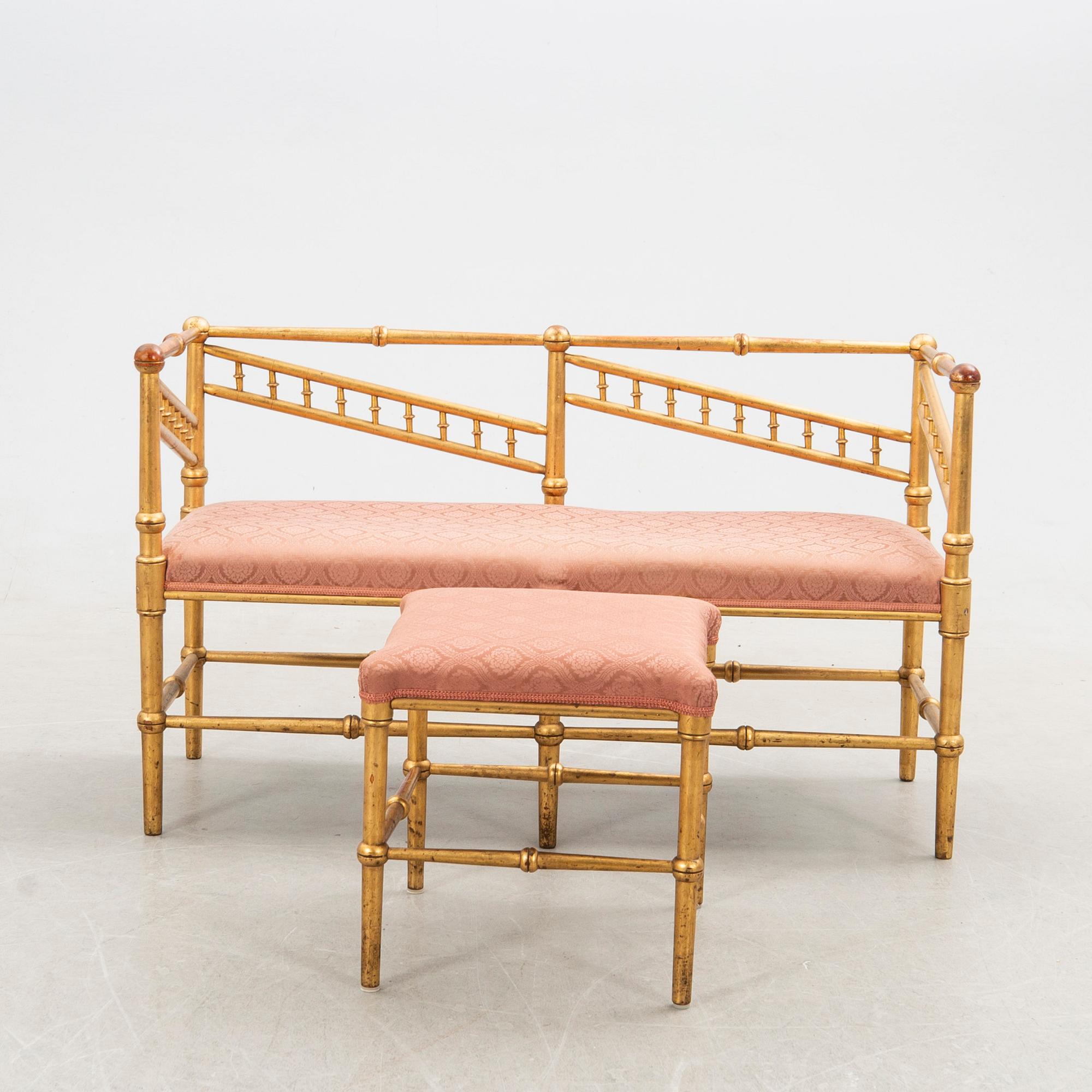 Sofa and tabouret circa 1900.