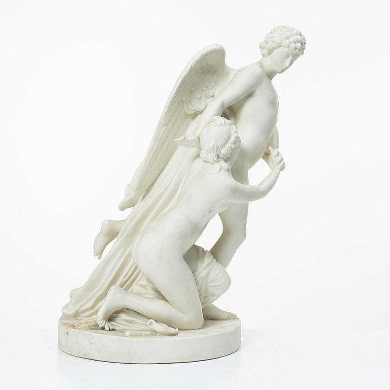 Johan Tobias Sergel, after, "Amor and Psyche", figurine, parian, early 20th century.