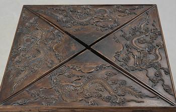 A hardwood games table, late Qing dynasty (1644-1912).