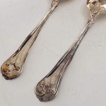 Table spoons 12 pcs, coffee spoons 12 pcs silver, Cohr.