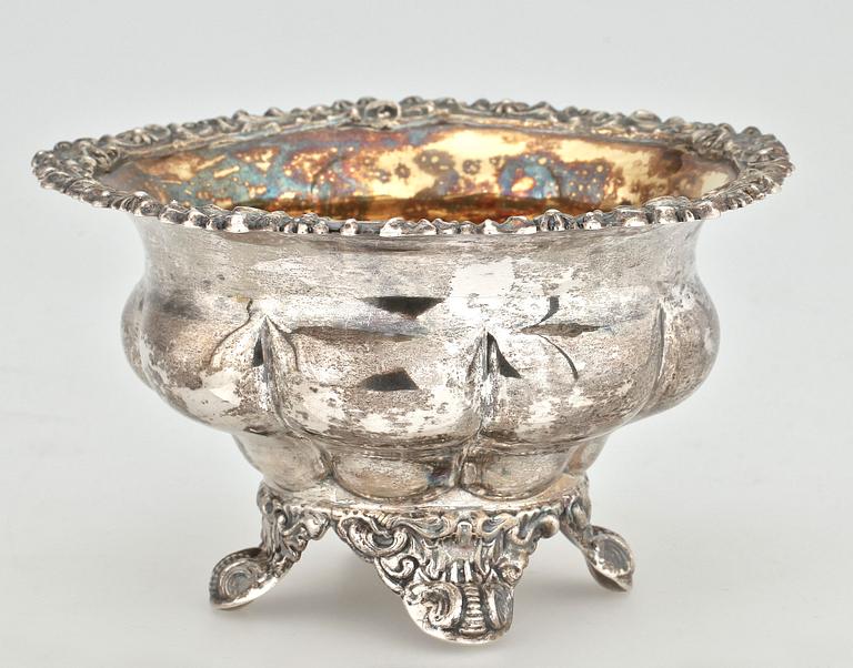 SÅSSKÅL, silver, nyrokoko, Carl Tengstedt, Göteborg. Verksam 1819-1862. Vikt ca 300 gram.