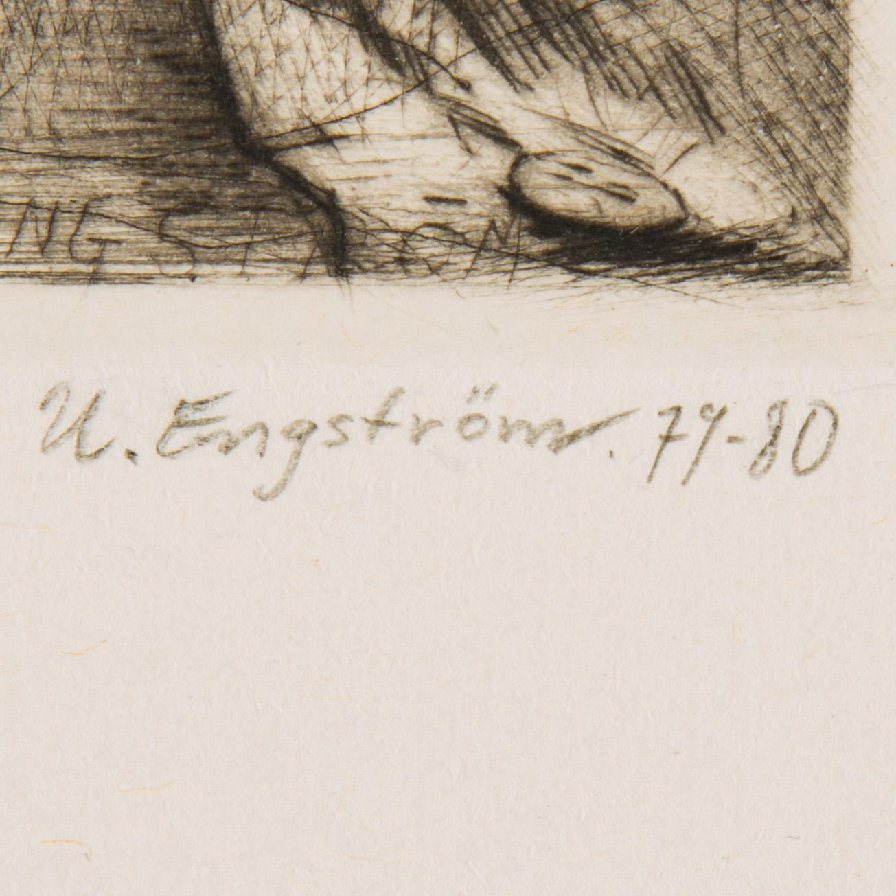 ETCHINGS, 6 pieces, one of wich Hans Wigert.