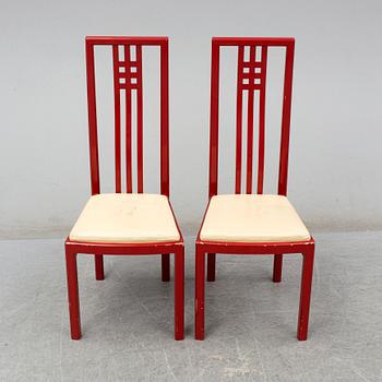 a set of eight chairs by Wards Atelier in the late 20th century.