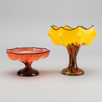 WILHELM KRALIK SOHNE, a set of two glass bowls Art Nouveau around 1910.