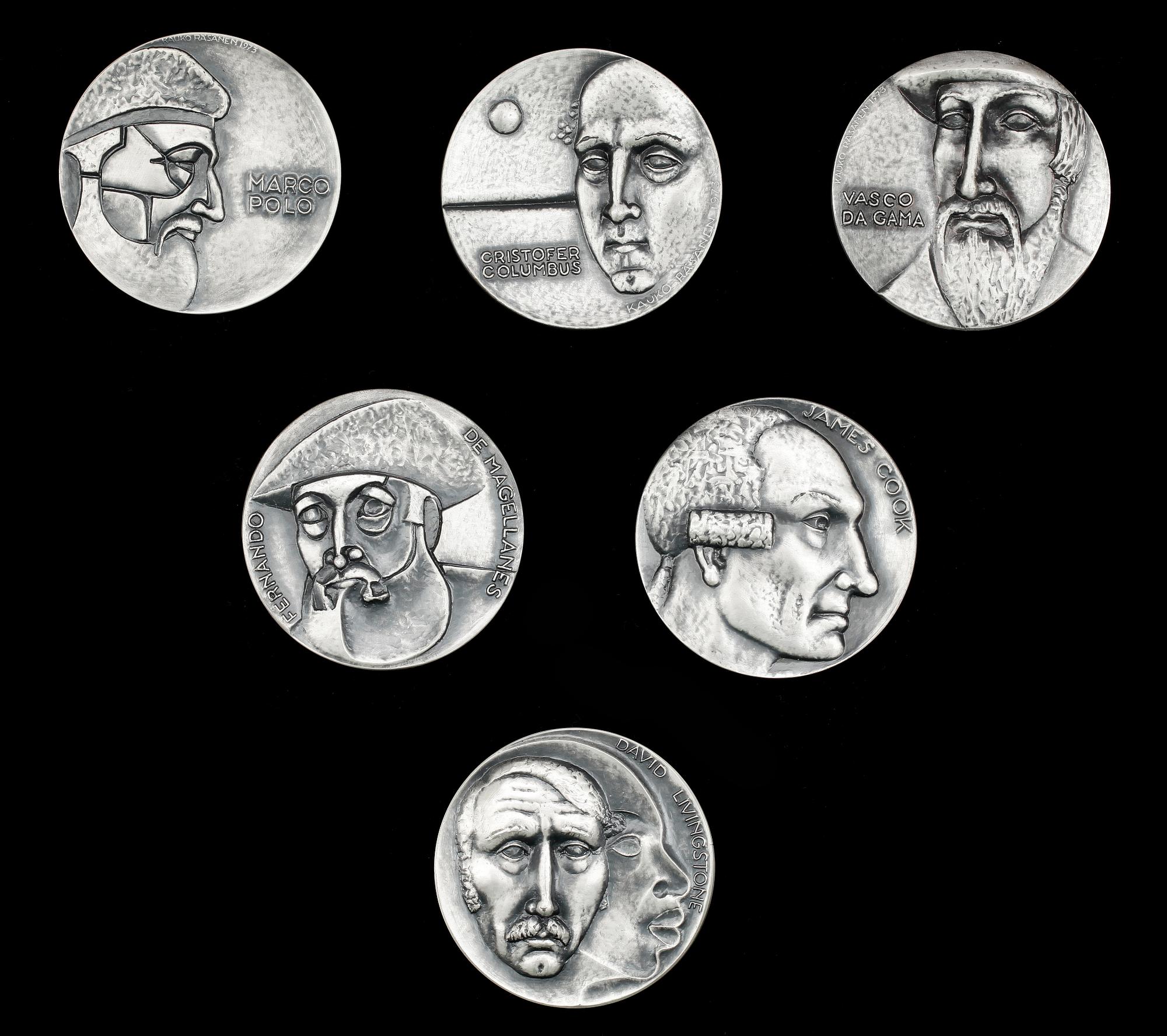 MEDALJER, 10 st, silver, Kauko Räsänen, Sporrong, 1973-74. Ca 660 gr.