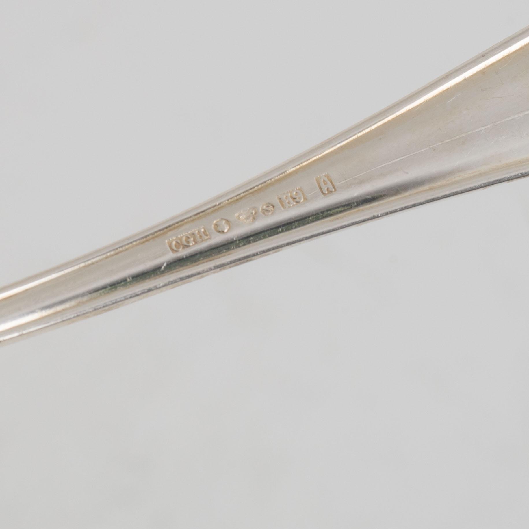 Twelve Swedish Silver Spoons, mark of CG Hallberg, Stockholm 1954-65.