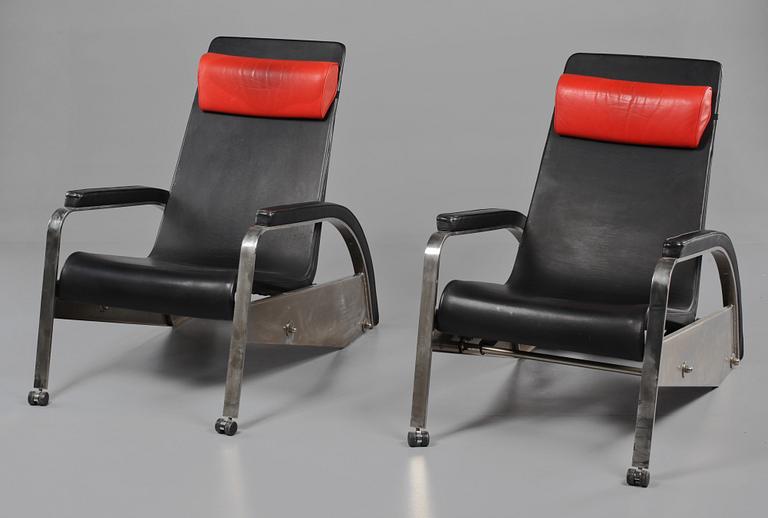 FÅTÖLJER, ett par, "Grande Repos", Jean Prouvé, Tecta, 1980-tal.