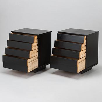 Ilmari Tapiovaara, a pair of 1960s drawers/bedside tables, model 1503, for Asko, Finland.