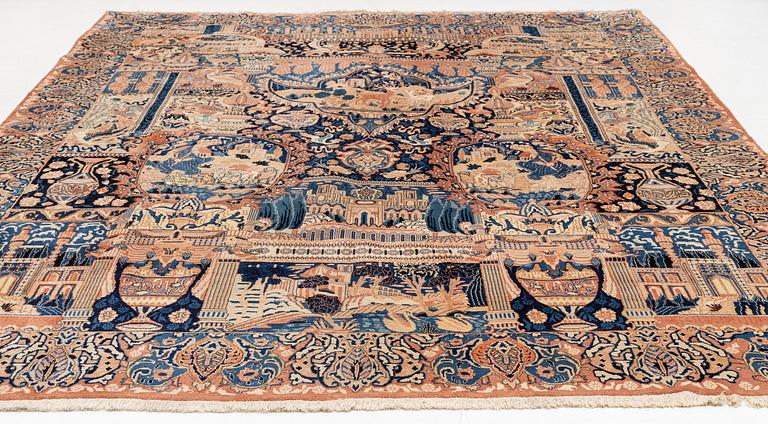 A figural Kashmar carpet, c. 375 x 295 cm.