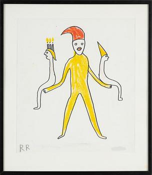 Roger Risberg, ink and chalk on paper, signed RR.