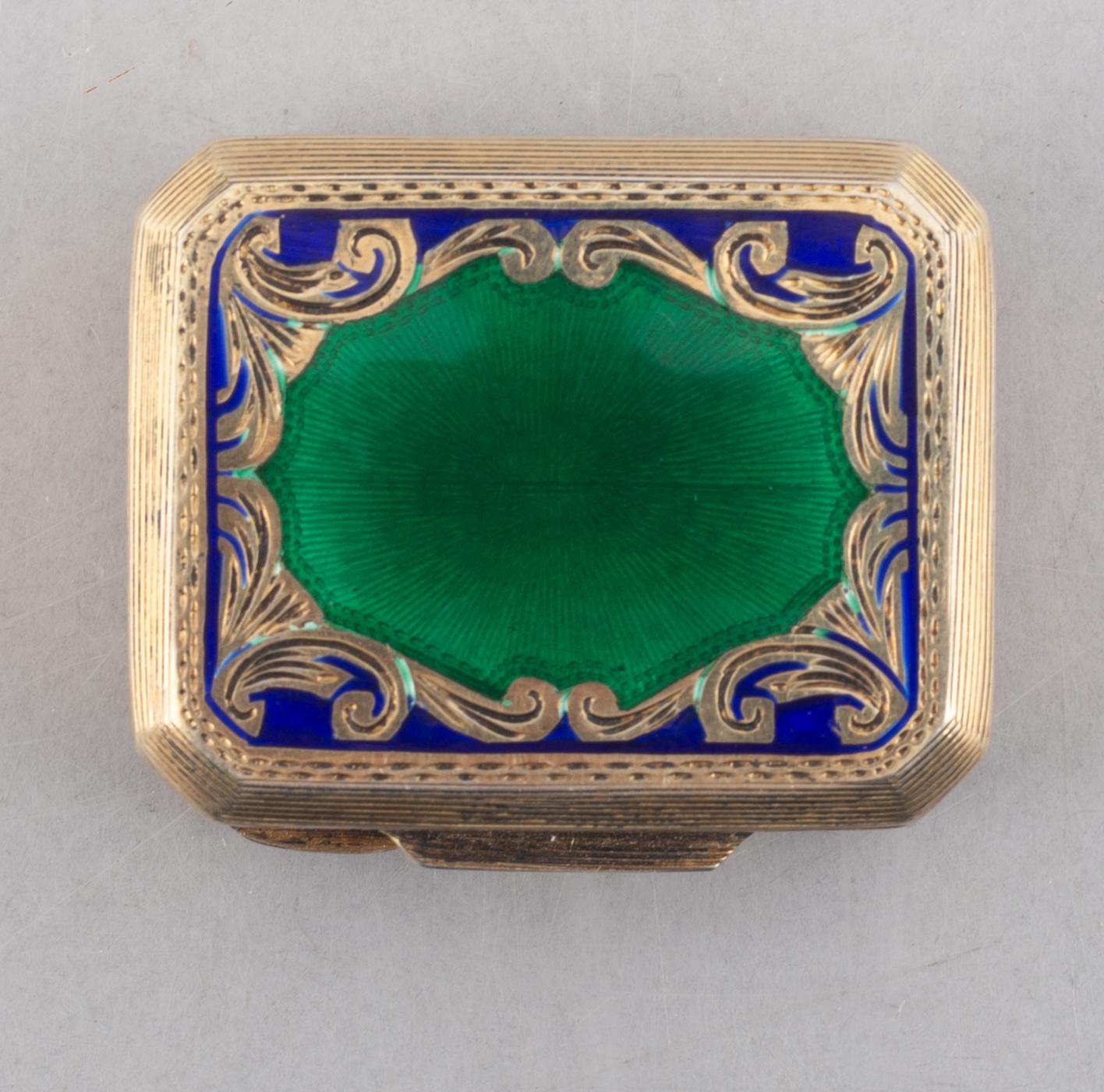 A silver gilt and enamel box, Swedish import mark.