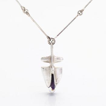 Björn Weckström, a sterling silver and acrylic nacklace 'Iguana' for Lapponia 1974.