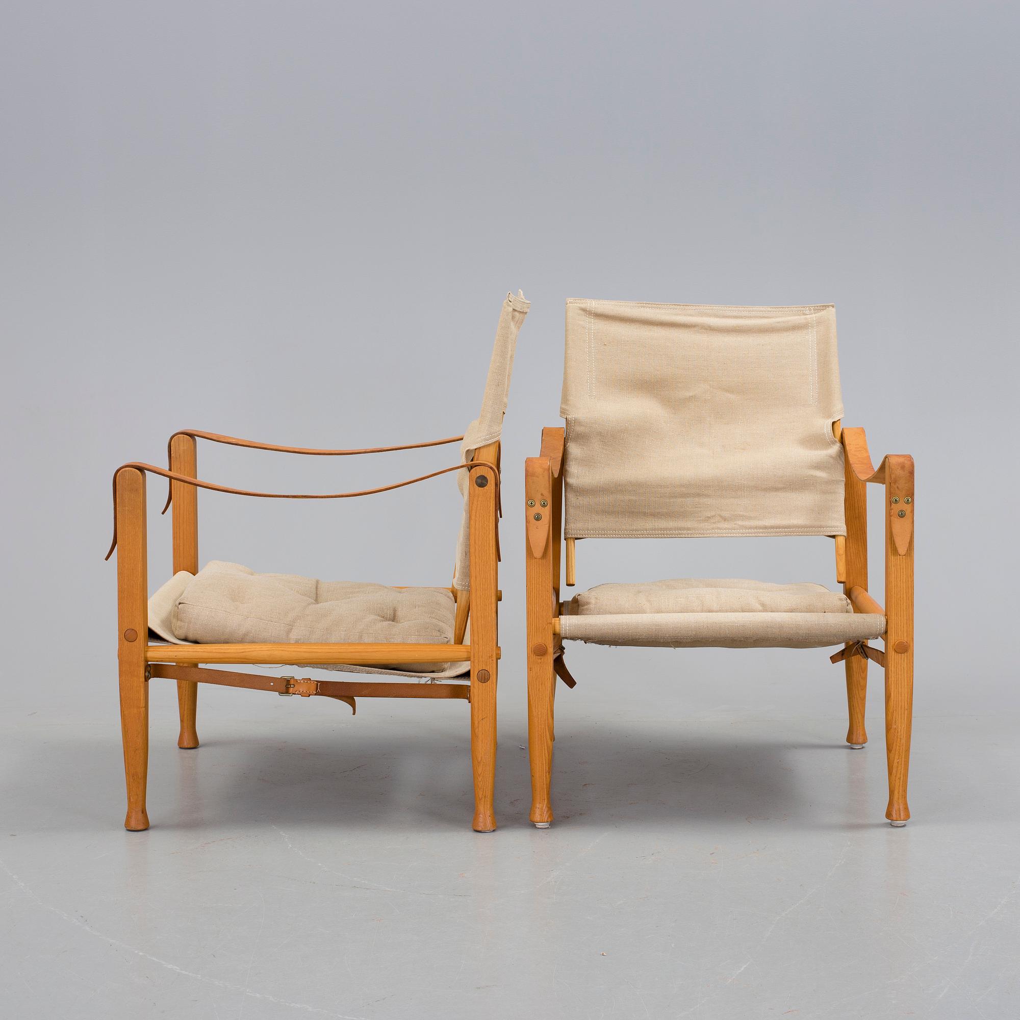 FÅTÖLJER, ett par, "Safari", Kaare Klint, Danmark, 1900-talets andra hälft.