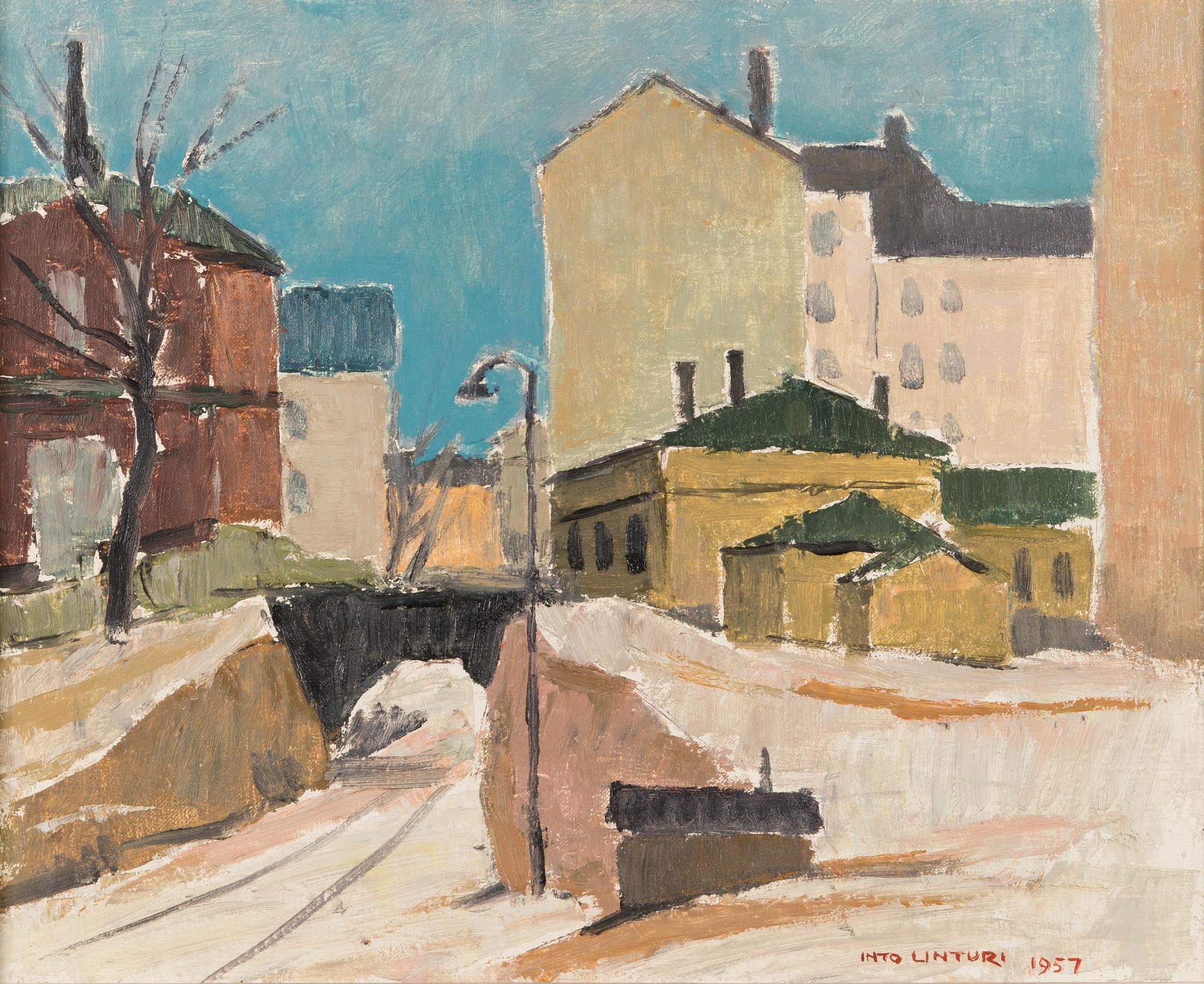 Into Linturi, oil on canvas, signed and dated 1957.