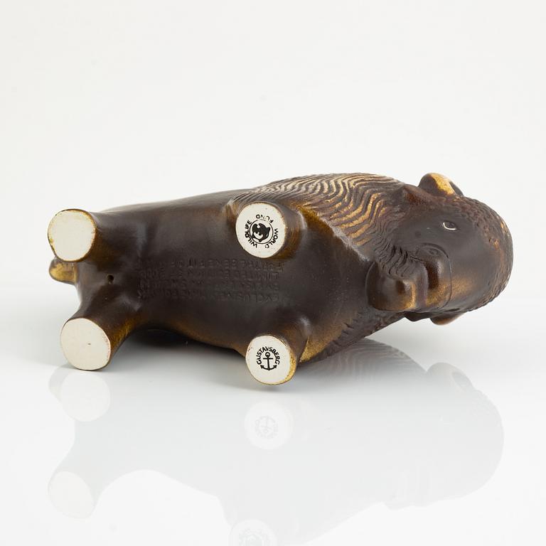 Lisa Larson, a 'Visent' figurine, for NK, Nordiska Kompaniet, Sweden in collaboration with WWF, Gustavsberg.