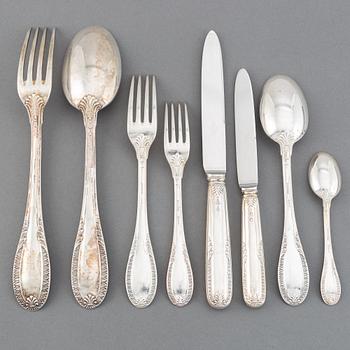 An Italian 20th century set of silver cutlery, marked SA Caldironi.