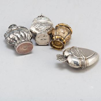 Four Swedish and Danish 18th century silver snuff-boxes.