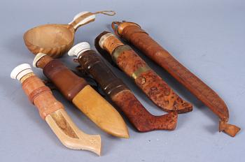 KNIVAR 5 st samt KÅSA, 1900-talets andra hälft.