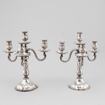 A PAIR OF SILVER CANDELABRA, first half of the 20th century.