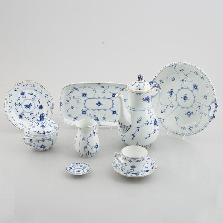 A set of thirty 'Musselmalet' and 'Sommerfugl' porcelain service pieces, Bing & Grøndahl, Denmark.