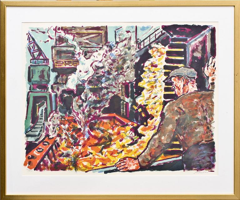 ALBIN AMELIN, färglitografi, 2 st, sign och numr 40/310.