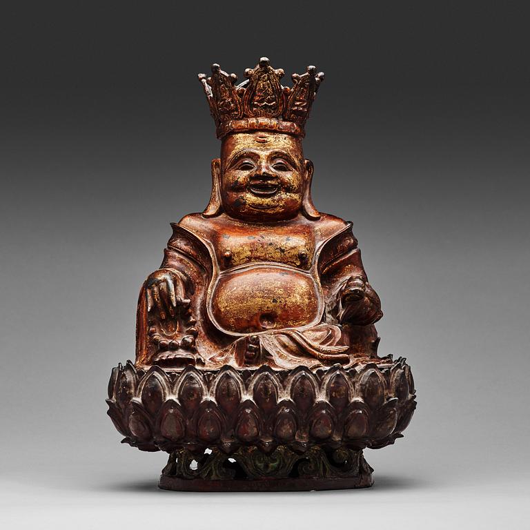 BUDHAI, brons. Mingdynastin (1368-1644).