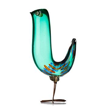 Alessandro Pianon, a "Pulcino" glass sculpture of a bird, Vistosi, Murano, Italy 1960's.