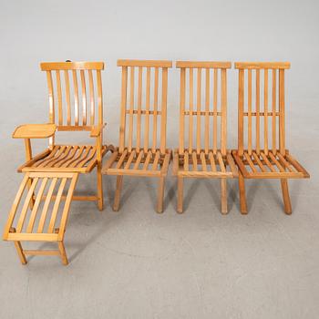 Deck chairs 4 pcs Stockamöllan late 20th century/early 21st century.